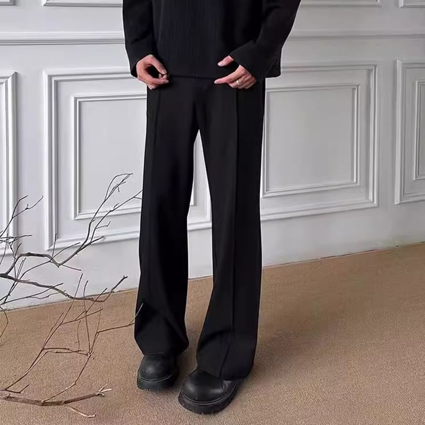 DragonRoad - Mid Rise Plain Straight Leg Sweatpants