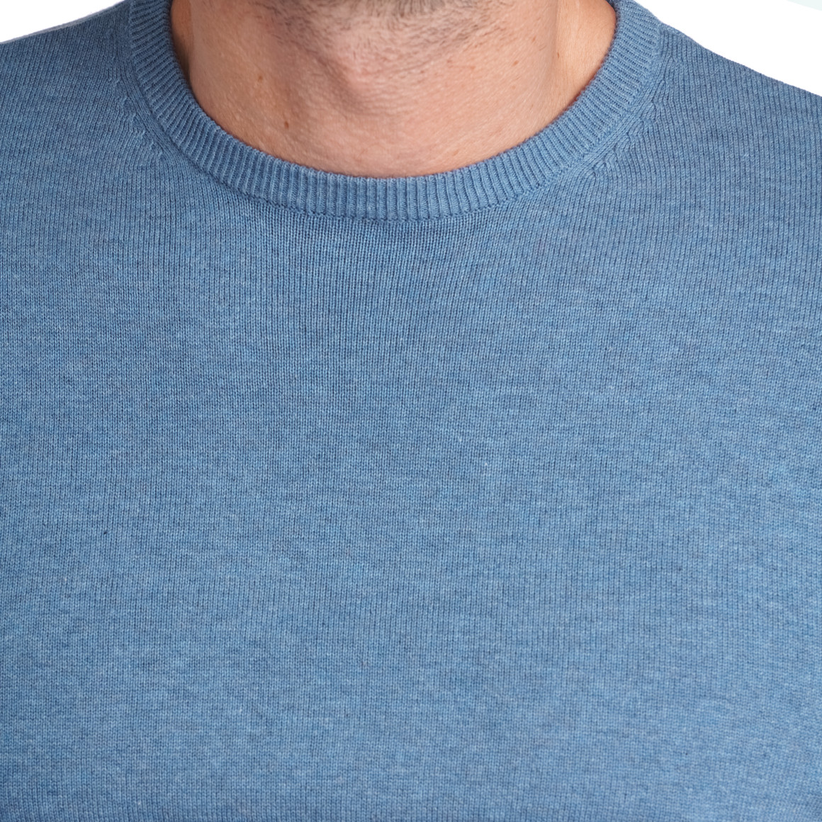VanVaan Herren Feinstrickpullover mit Rundhals blau