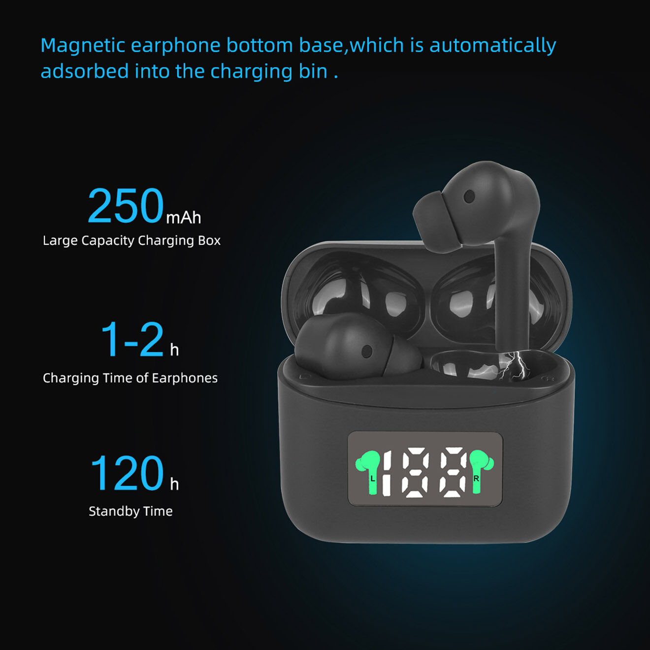Onamaste Écouteurs Bluetooth noirs