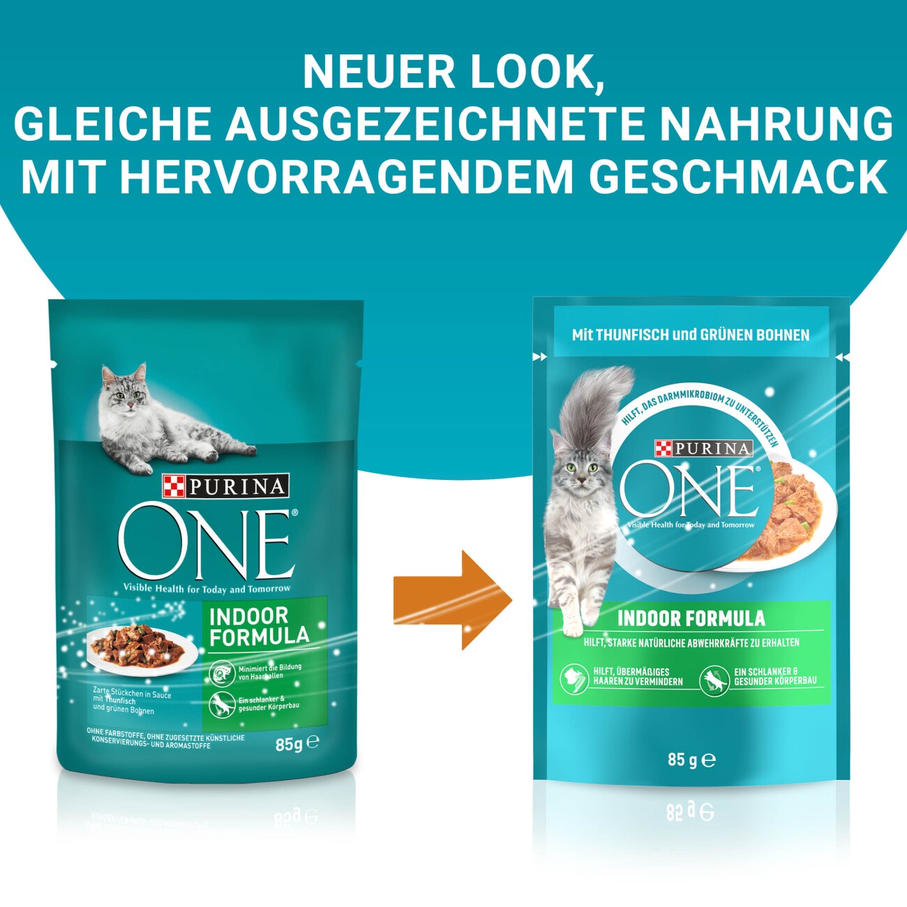 Purina ONE Indoor Formula mit Thunfisch & grünen Bohnen 26x85g