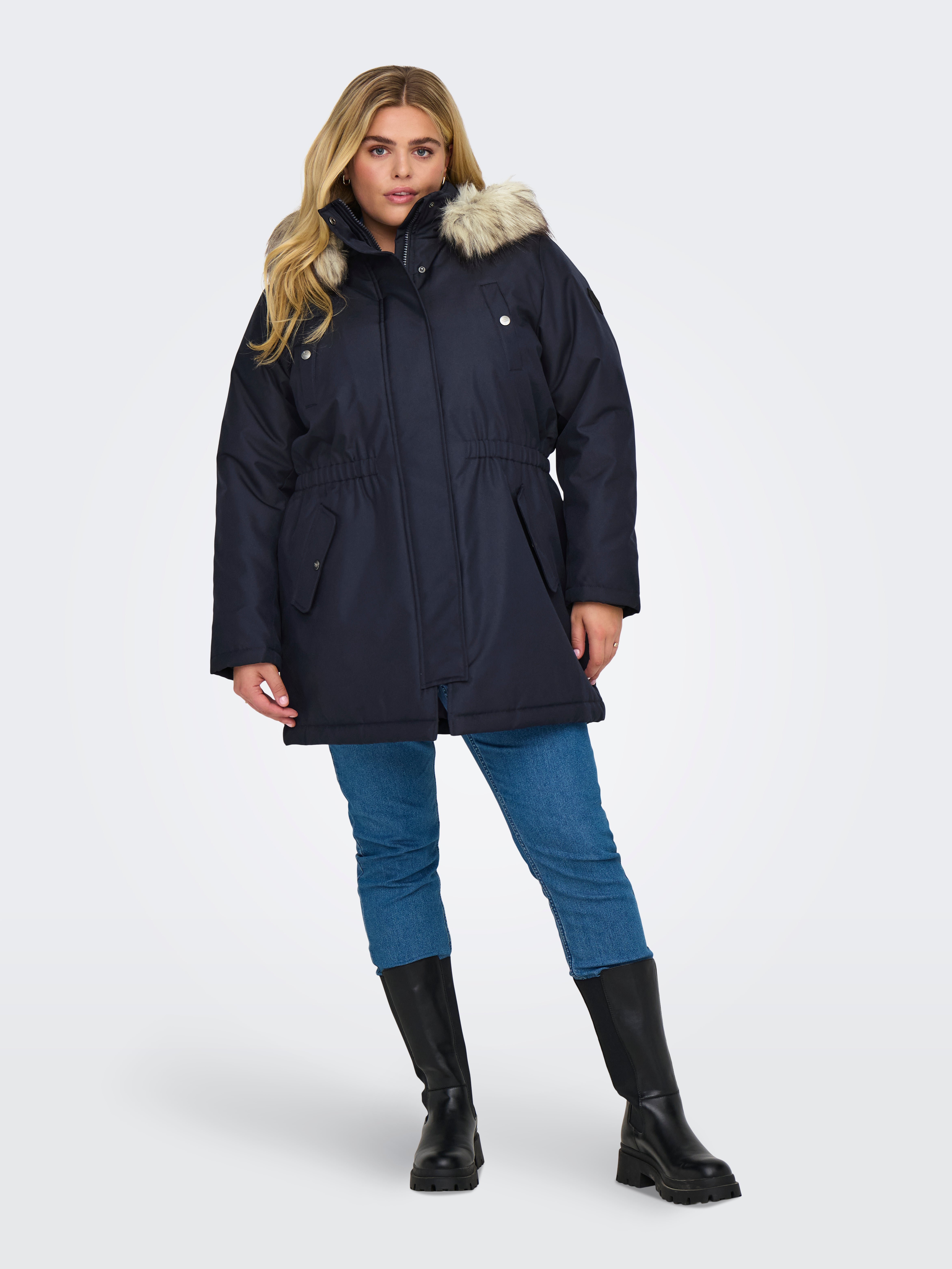 CARIRENA Langer Parka Night Sky