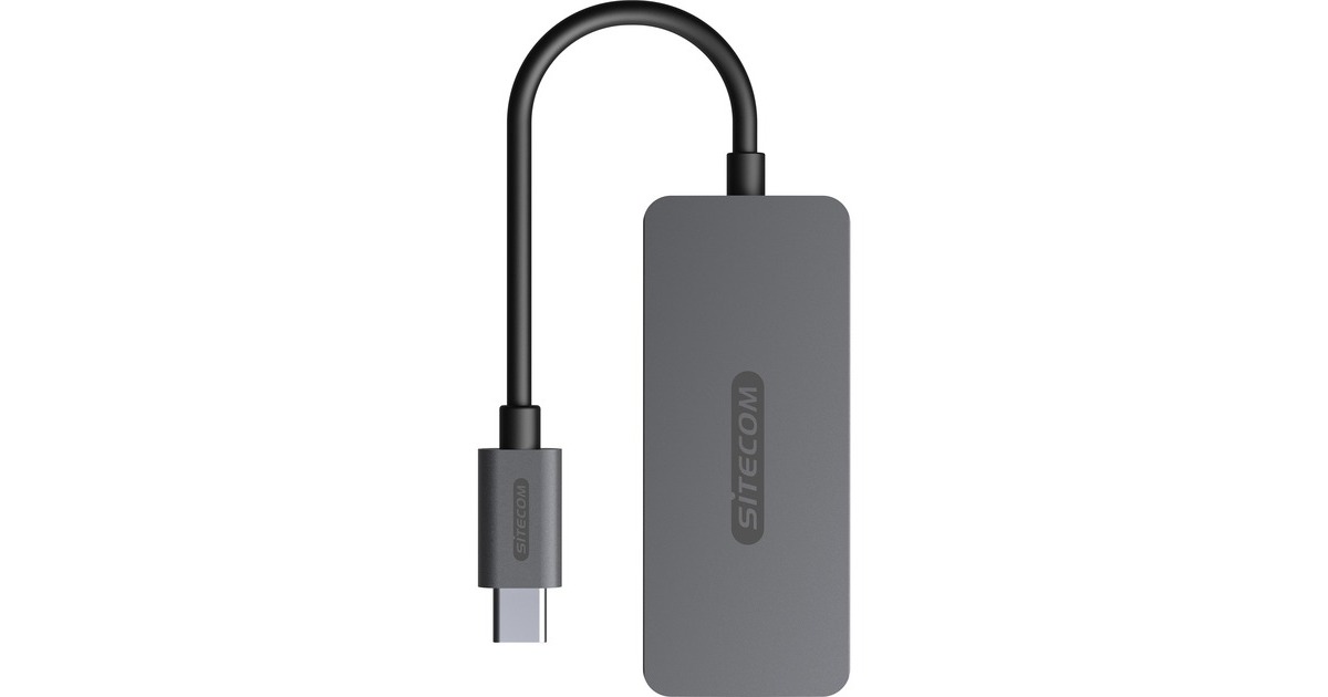SitecomUSB-C naar 4x USB-C usb-hub  (Grijs)