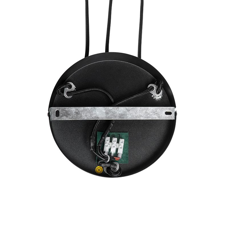 Industriële hanglamp zwart met beton rond 3-lichts - Pedra