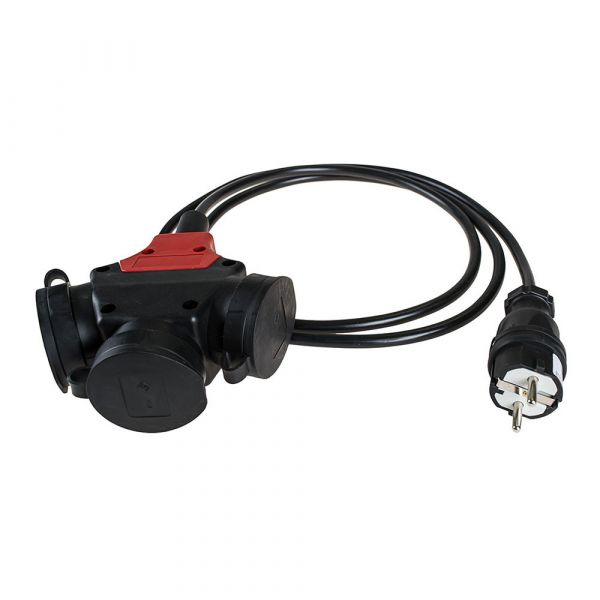 Solera Tripla Aerea Borracha Preta com Plug 4,8mm e 2m de Cabo T/tl Bipolar 5586cob - 23199