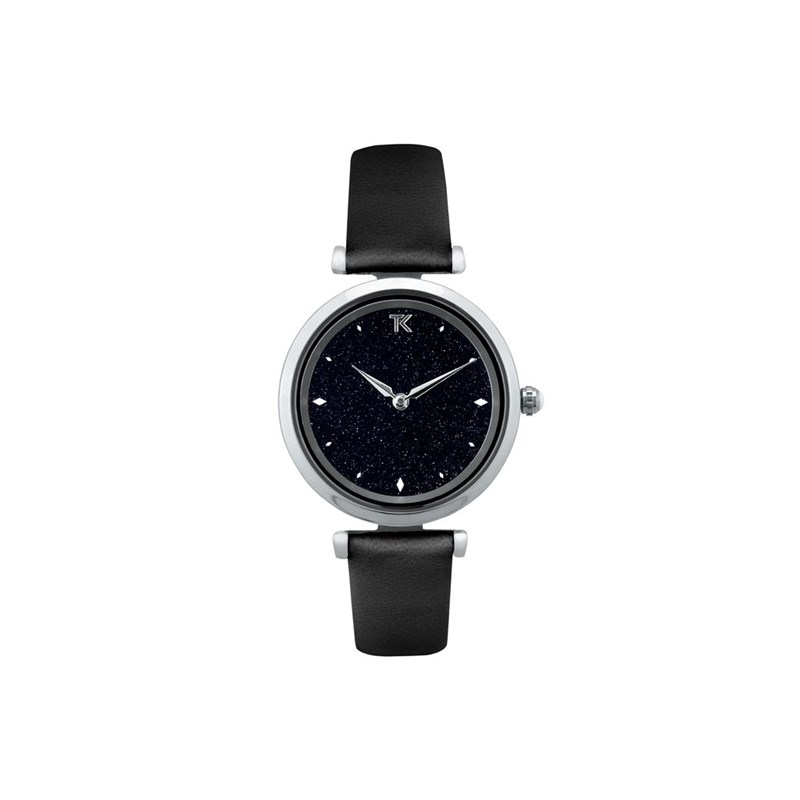 Montre Trendy Kiss en Cuir Femme Noir