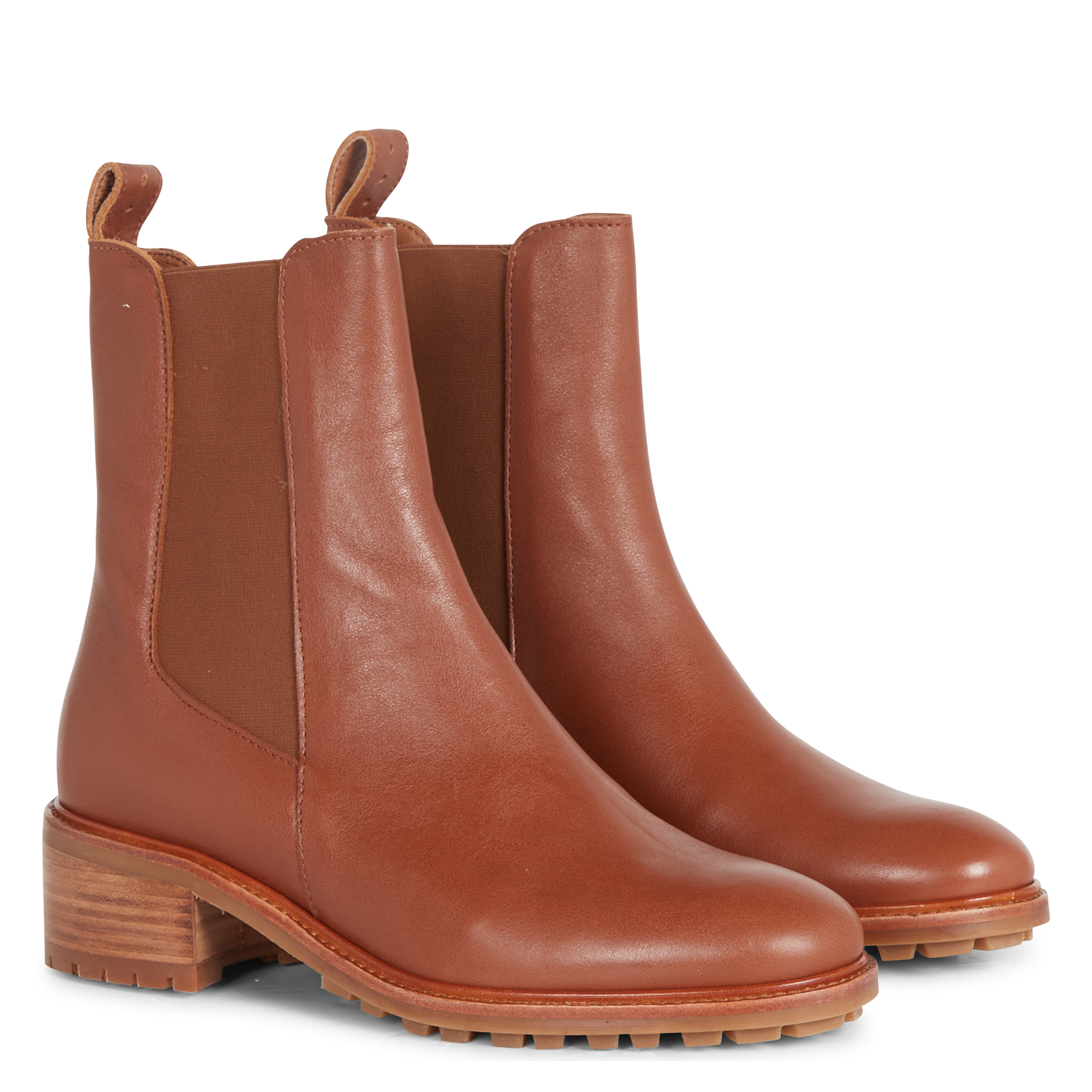 PIERCE - Bottines en cuir de vachette| Marron