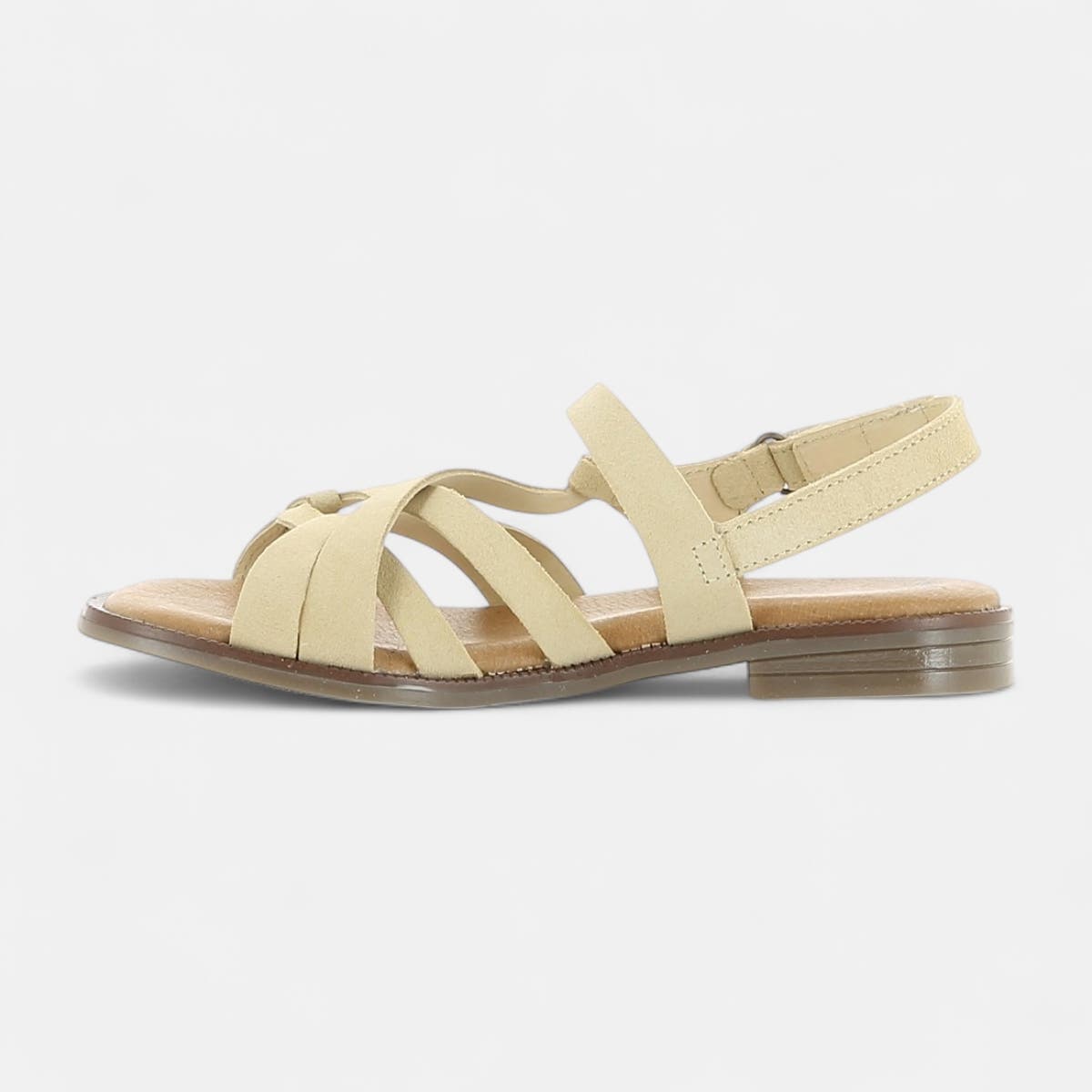 Nu-pieds Femme en cuir beige