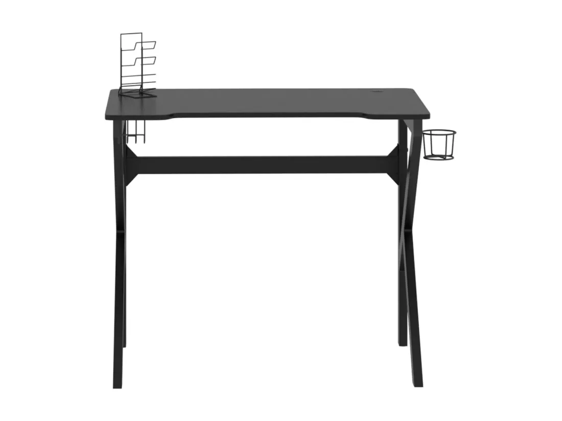 Bureau de jeu avec pieds en forme de K Noir 90x60x75 cm