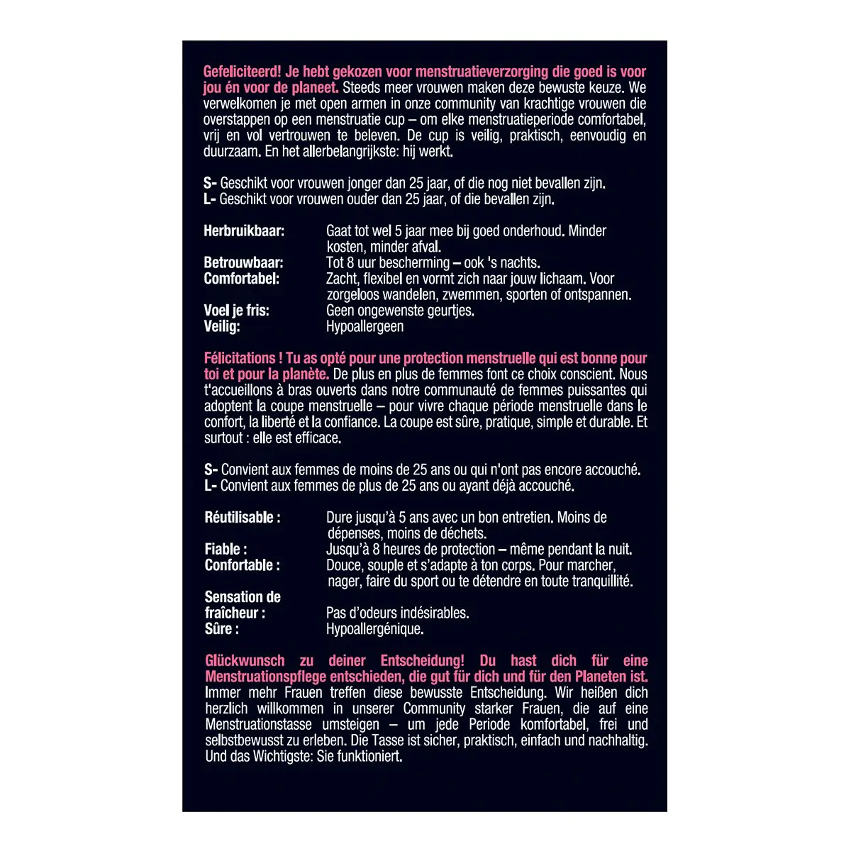Menstruatie Cup L