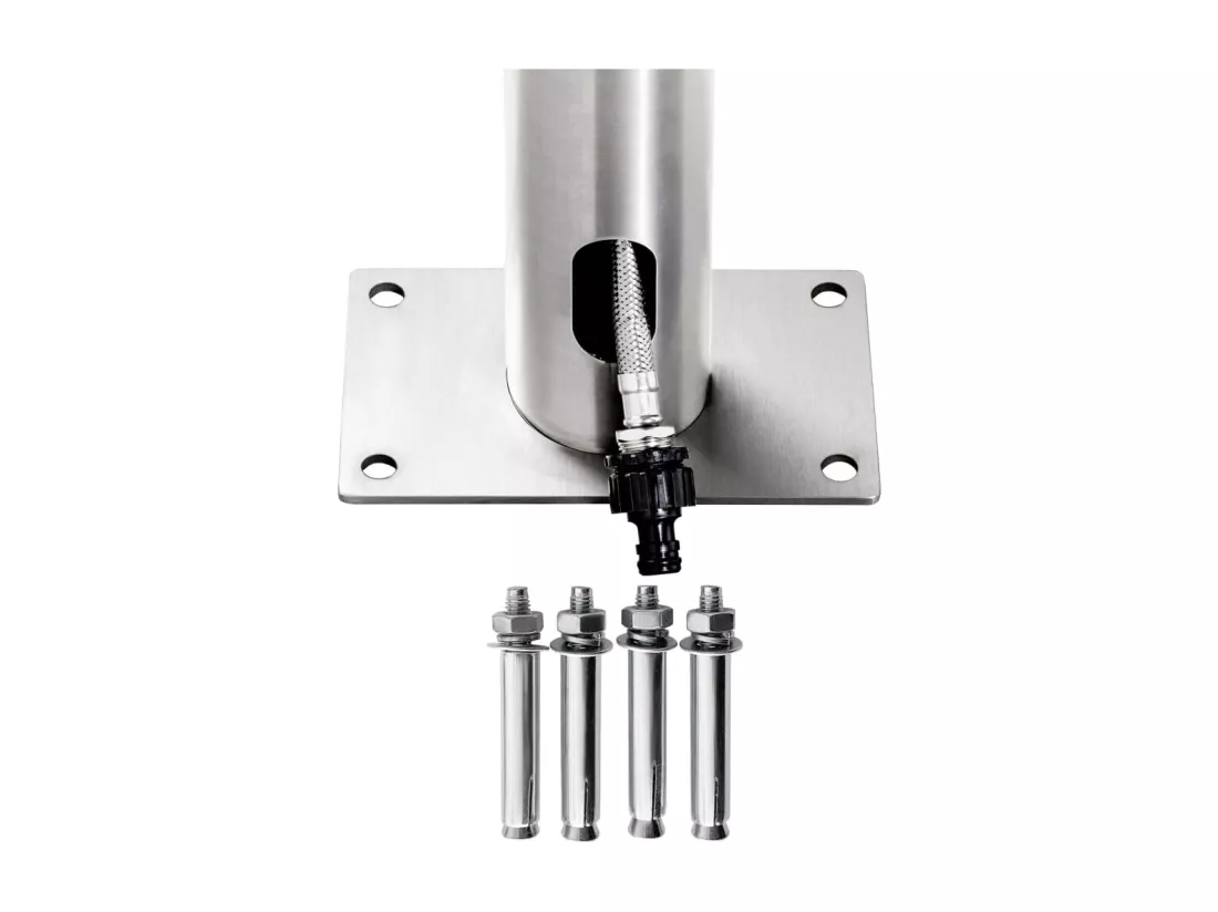 Prolenta Premium - Douche de jardin avec base marron 220 cm Acier inoxydable