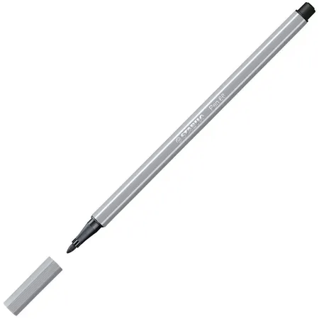 Premium-Filzstift - STABILO Pen 68 - Einzelstift - mittelgrau