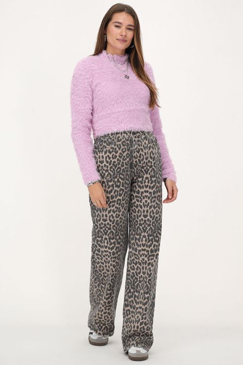 Lila fluffy trui