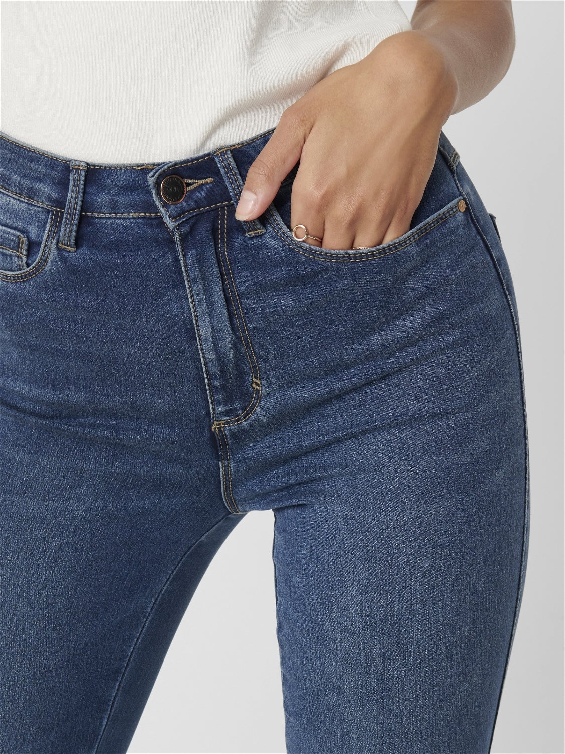 ONLROYAL Hohe Taille Skinny Fit Jeans Dark Blue Denim