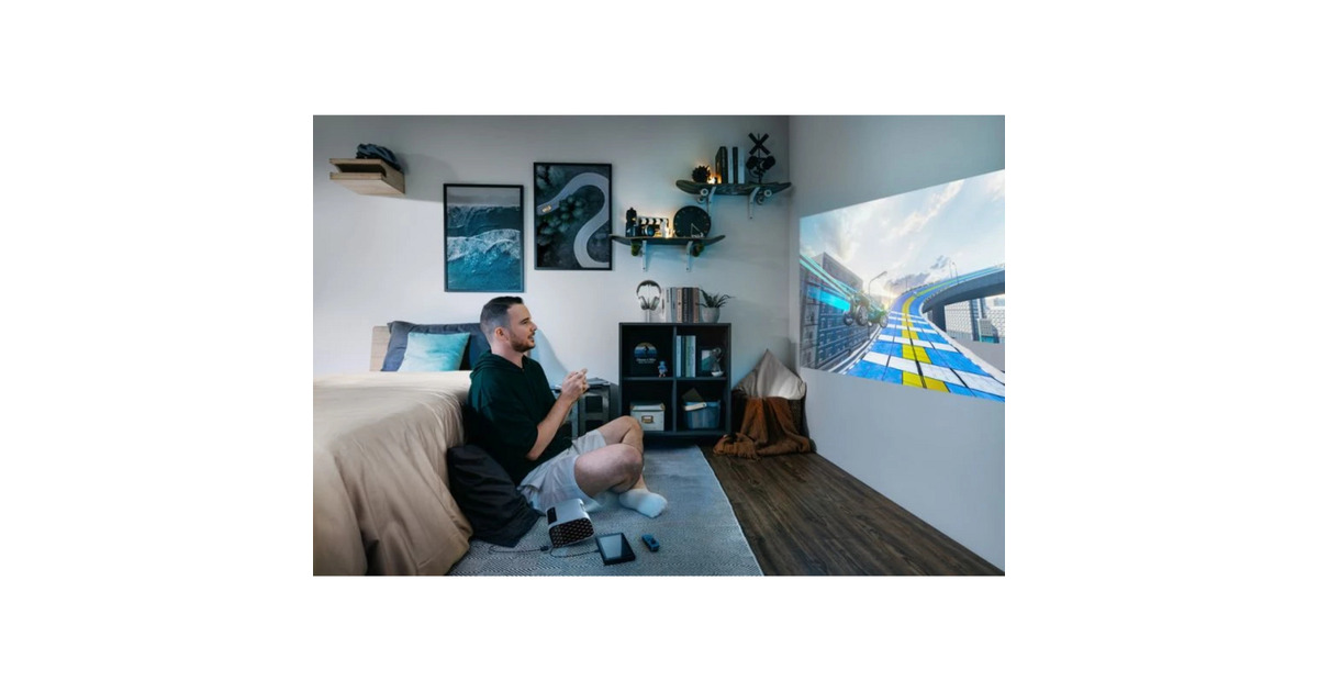 ViewSonicM10E Draagbare RGB Laser Slimme Projector met Harman Kardon Speaker​  (Zwart/zilver, 2200 ANSI Lumen)