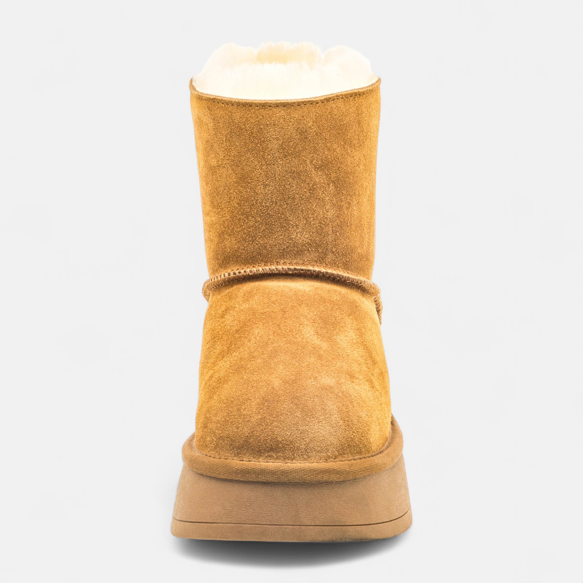 Boots Femme en cuir camel
