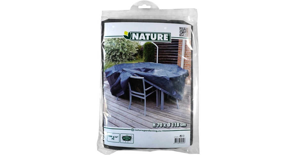NatureBeschermhoes voor tuinmeubelset rond afdekking  (Zwart, 6030604)