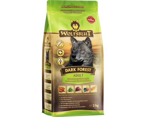Wolfsblut Dark Forest Adult droog hondenvoer, Wild met zoete aardappelen en waardevolle superfoods, graanvrij, glutenvrij, 2 kg