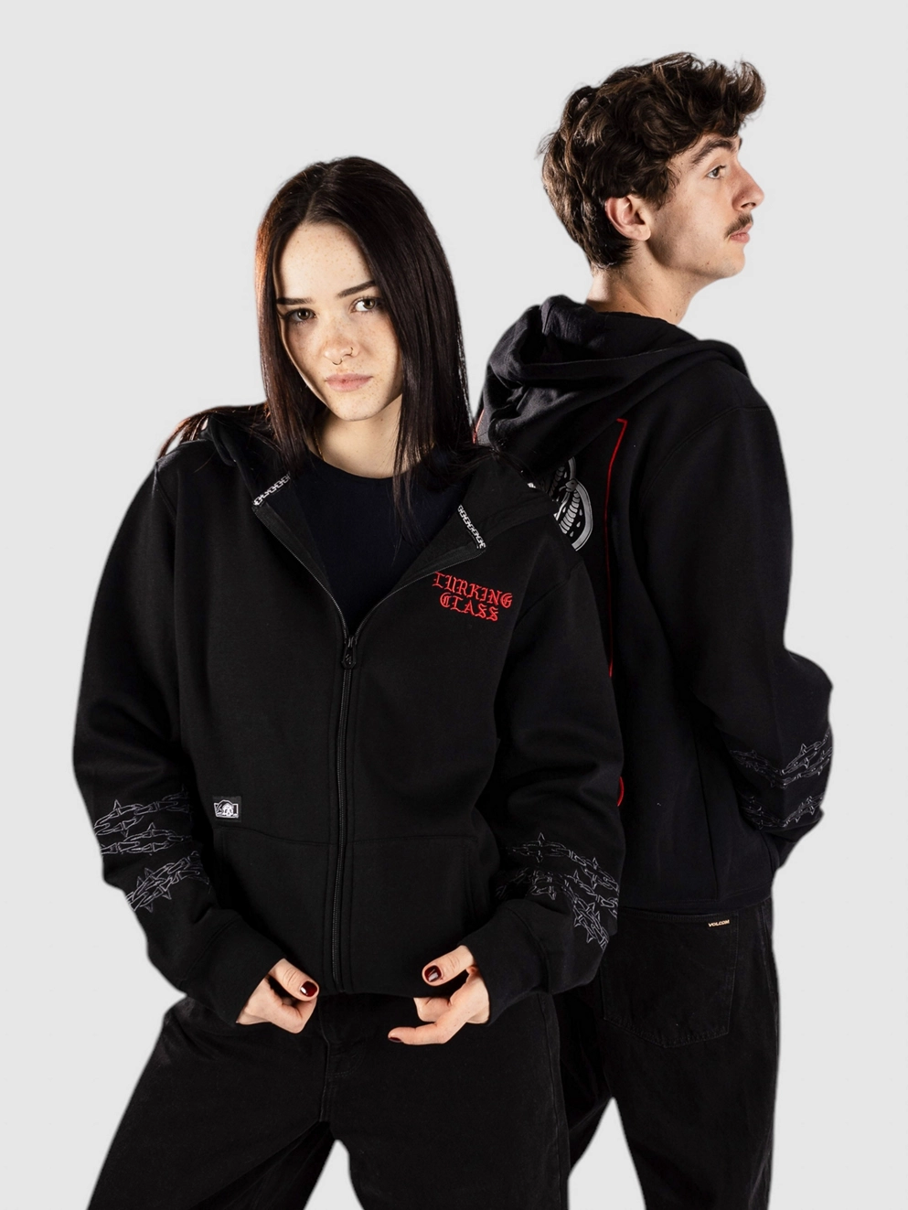 Lurking Class Moons Full Zip Hoodie black