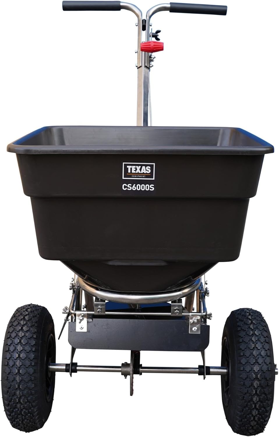 Texas CS6000S Streuwagen | bis zu 300 cm Arbeitsbreite | 58 Liter Fassungsvermögen | Geeignet für Samen, Dünger und Salz