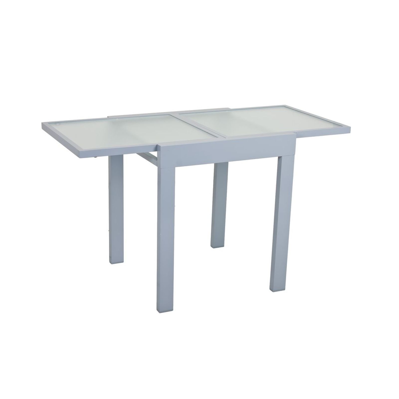 Gartentisch LOLA - grau - Glas - ausziehbar bis 130 cm