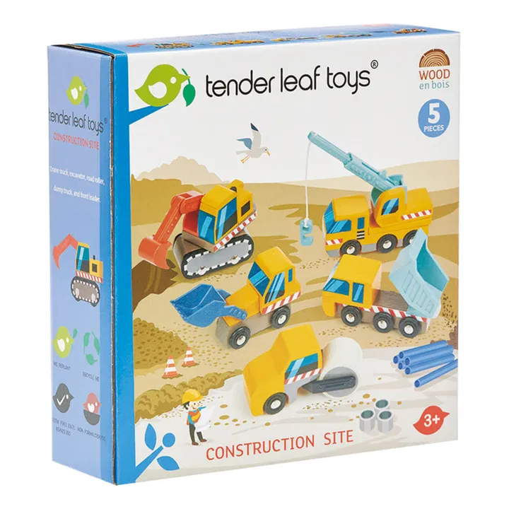 Tender Leaf Toys Voitures de Construction en bois - Set de 5