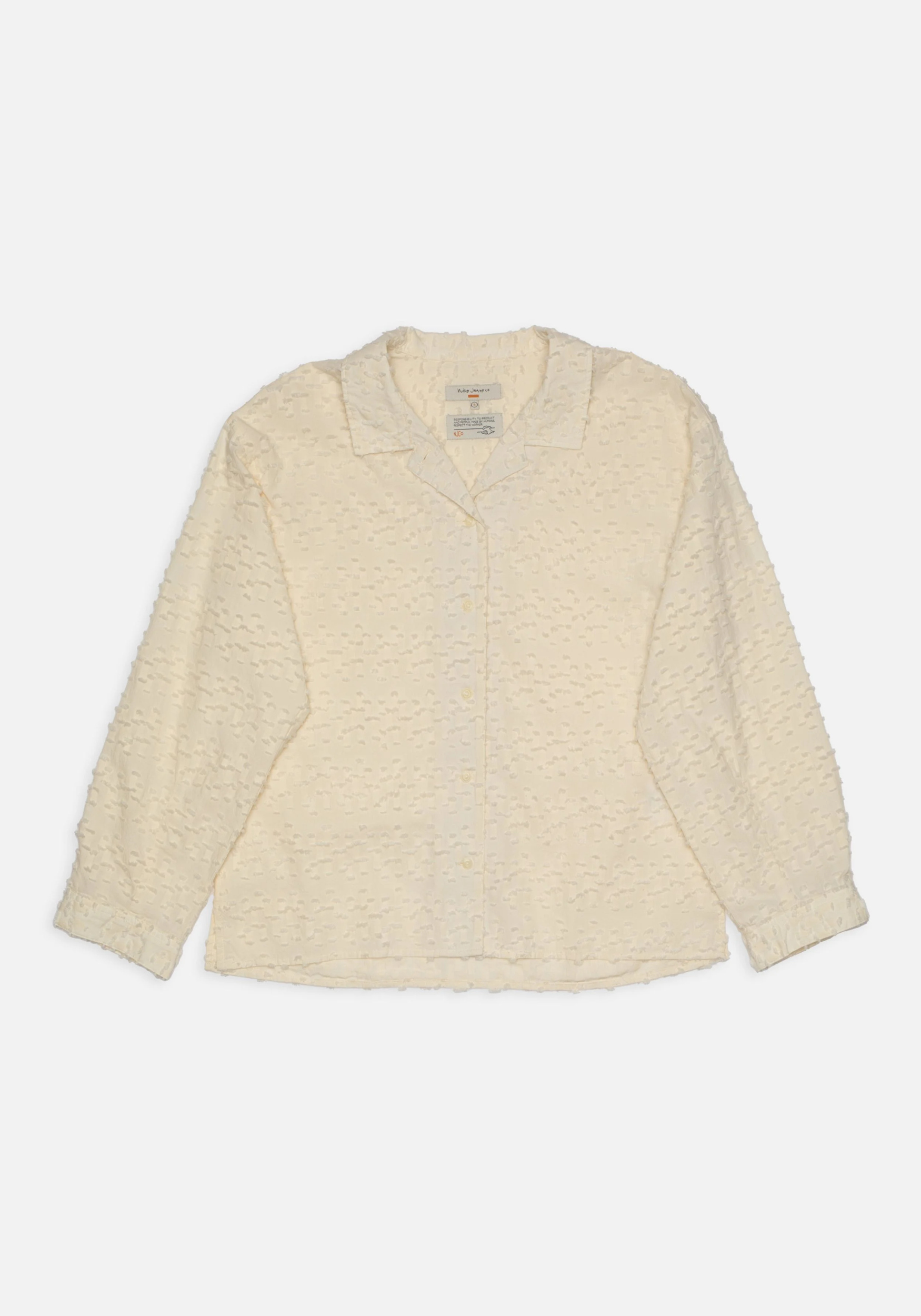 Nudie Jeans Hemdbluse Juni Fringe Shirt Offwhite