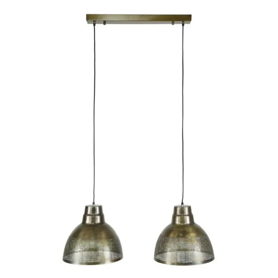 Industriële hanglamp Luisa 2-lichts metaal brons 38x95x150 cm Brons