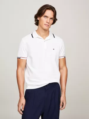 Polo Slim Fit com Punhos Pontiagudos e Logotipos