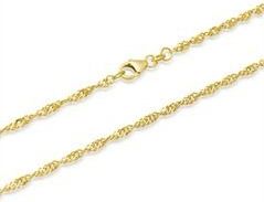 14 karaat gouden armband: singapore armband goud 18,5 cm