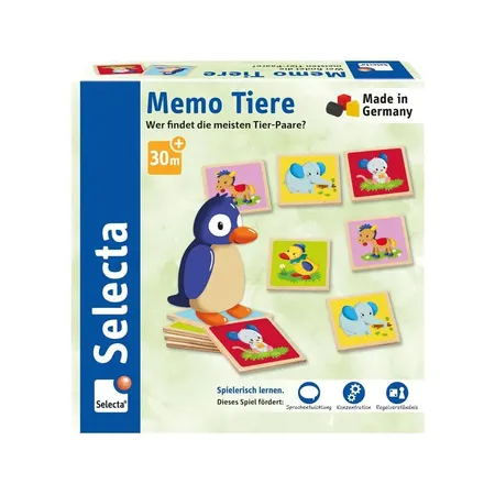 Selecta Memo Tiere, Legespiel aus Holz, 24 Teile