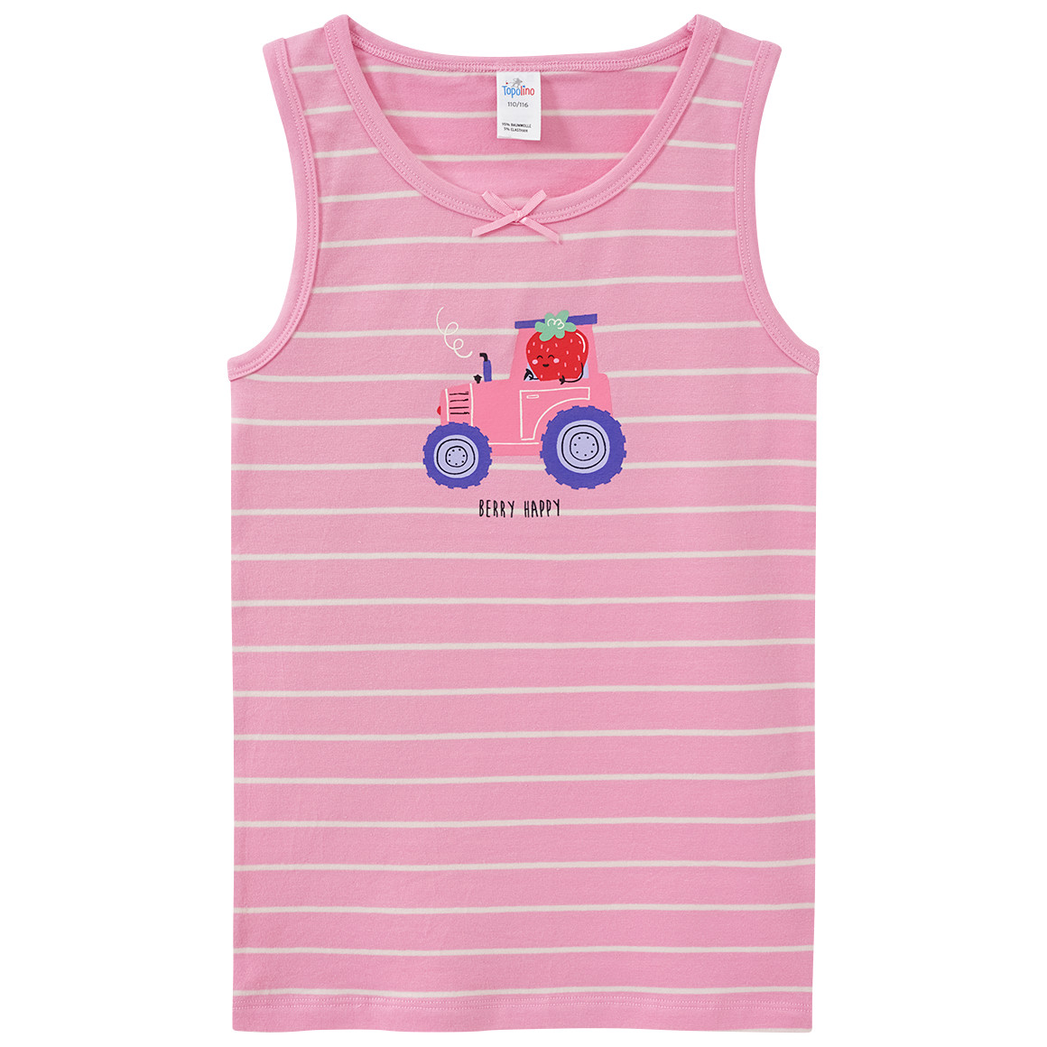 Topolino 3 Mädchen Unterhemden mit Bauernhof-Motiven rosa / creme / pink