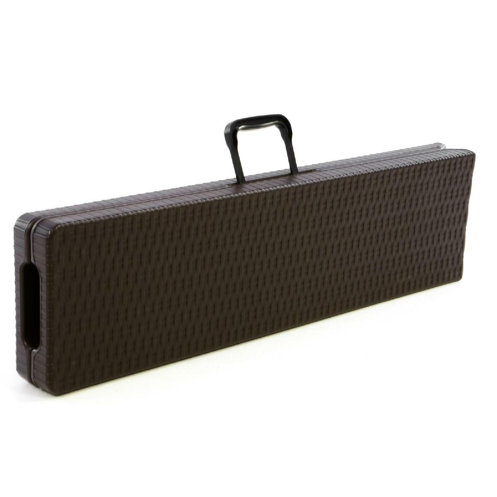 VCM 3-tlg. Gartengarnitur 1 Tisch 2 Bänke klappbar Rattanoptik Bierzeltgarnitur 180cm braun