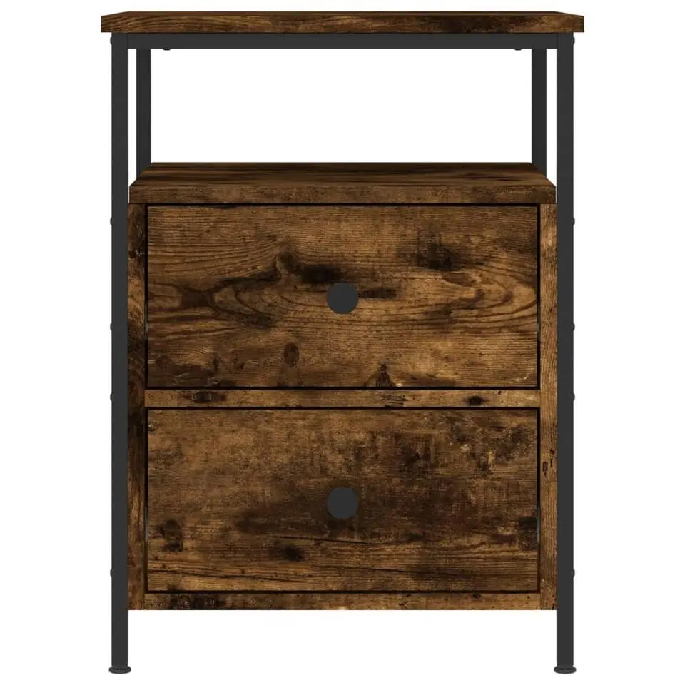 vidaXL - Nachtkastje - Bruin - Bewerkt hout - 2 stuks