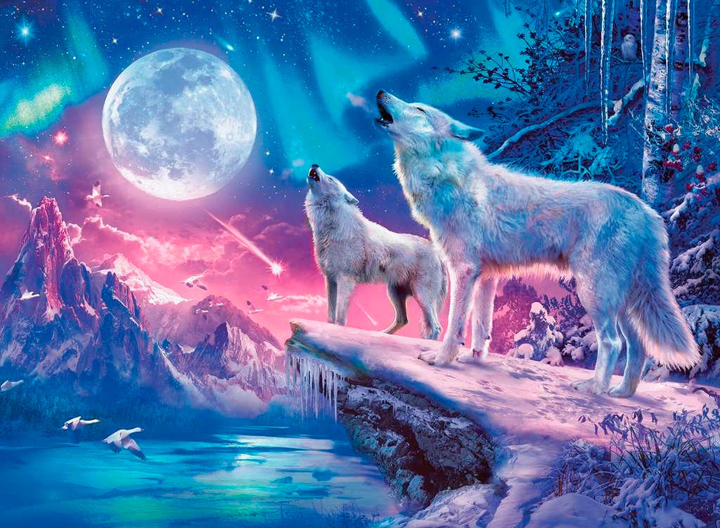 Ravensburger Wolf im Nordlicht