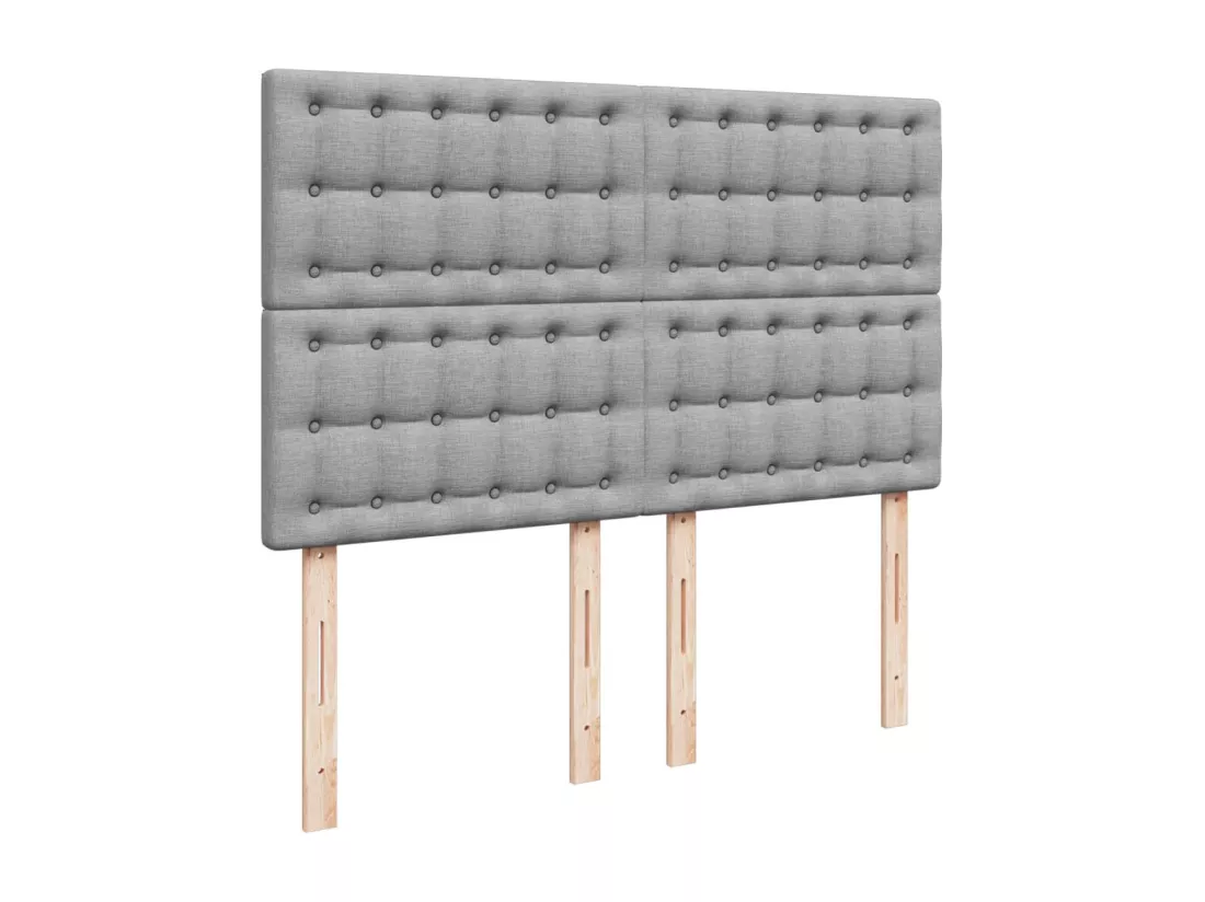 Sommier à lattes de lit avec matelas Gris clair 160x200cm Tissu