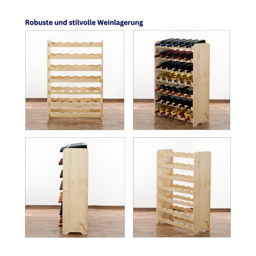 PROREGAL Wijnrek Pinot Vine C HxBxD 87,2 x 63,2 x 26,5 cm 42 Flessen Massief grenenhout Bruin Geolied