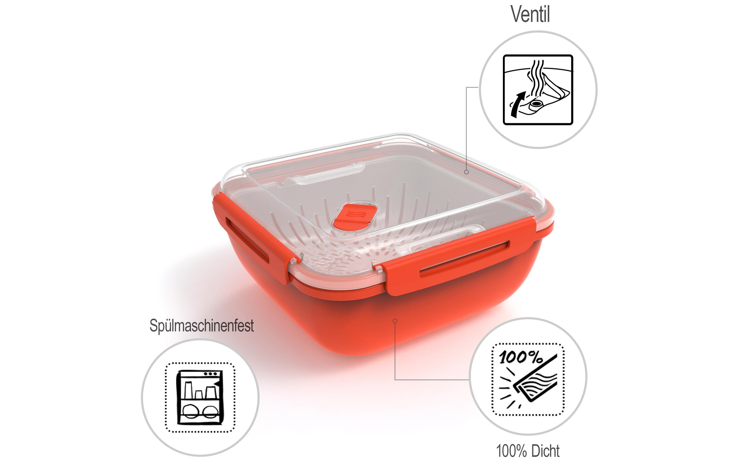 Mikrowellendose Memory Microwave 1.7 l, RotAufbewahrungsbehälter für die Mikrowelle