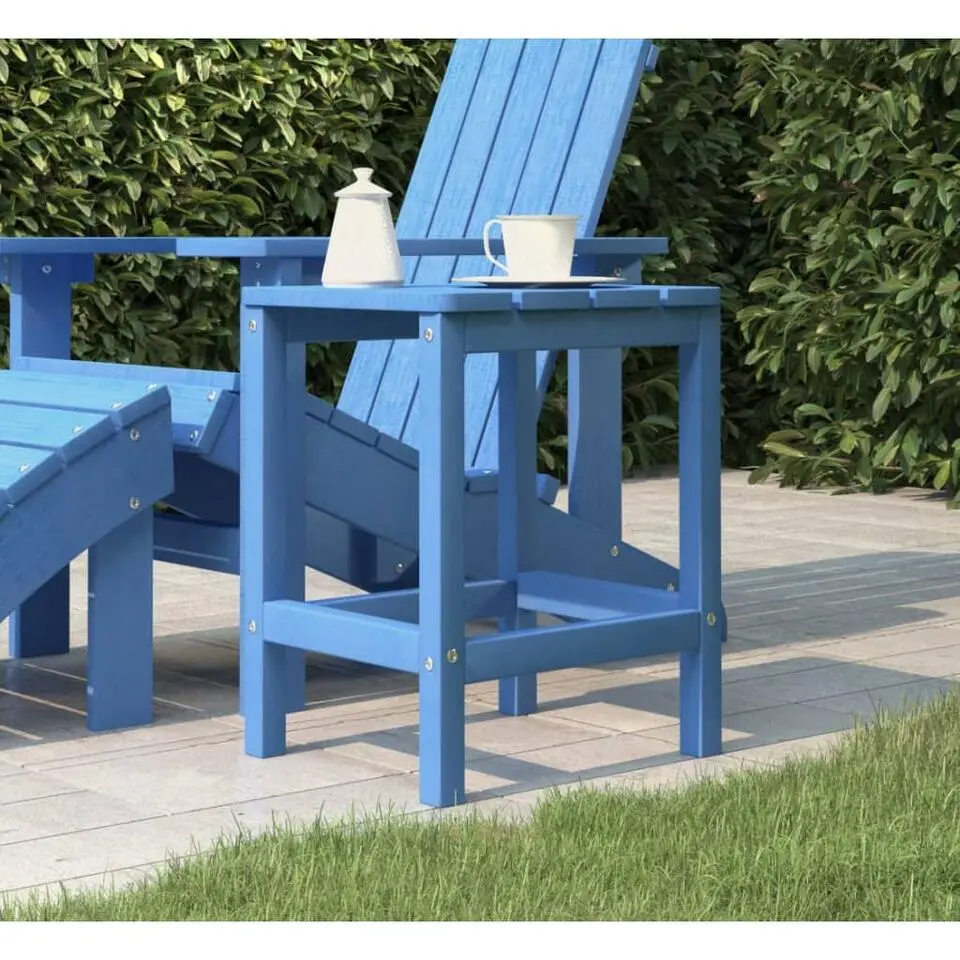 vidaXL - Tuintafel Adirondack - Vierkant - Aquablauw - HDPE - 38x38x46 cm