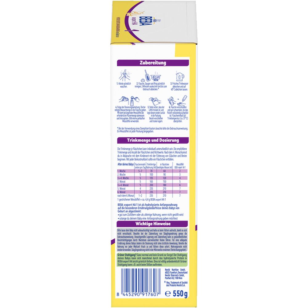 Nestlé Beba® Expert HA 1 Anfangsmilch von Geburt an