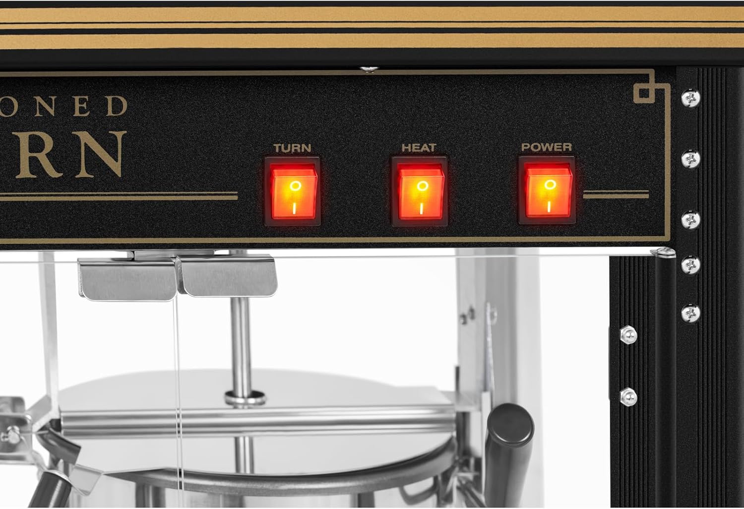 Royal Catering Retro Popcornmaschine 1500 W 5 kg/h golden & schwarz Popcornmaker