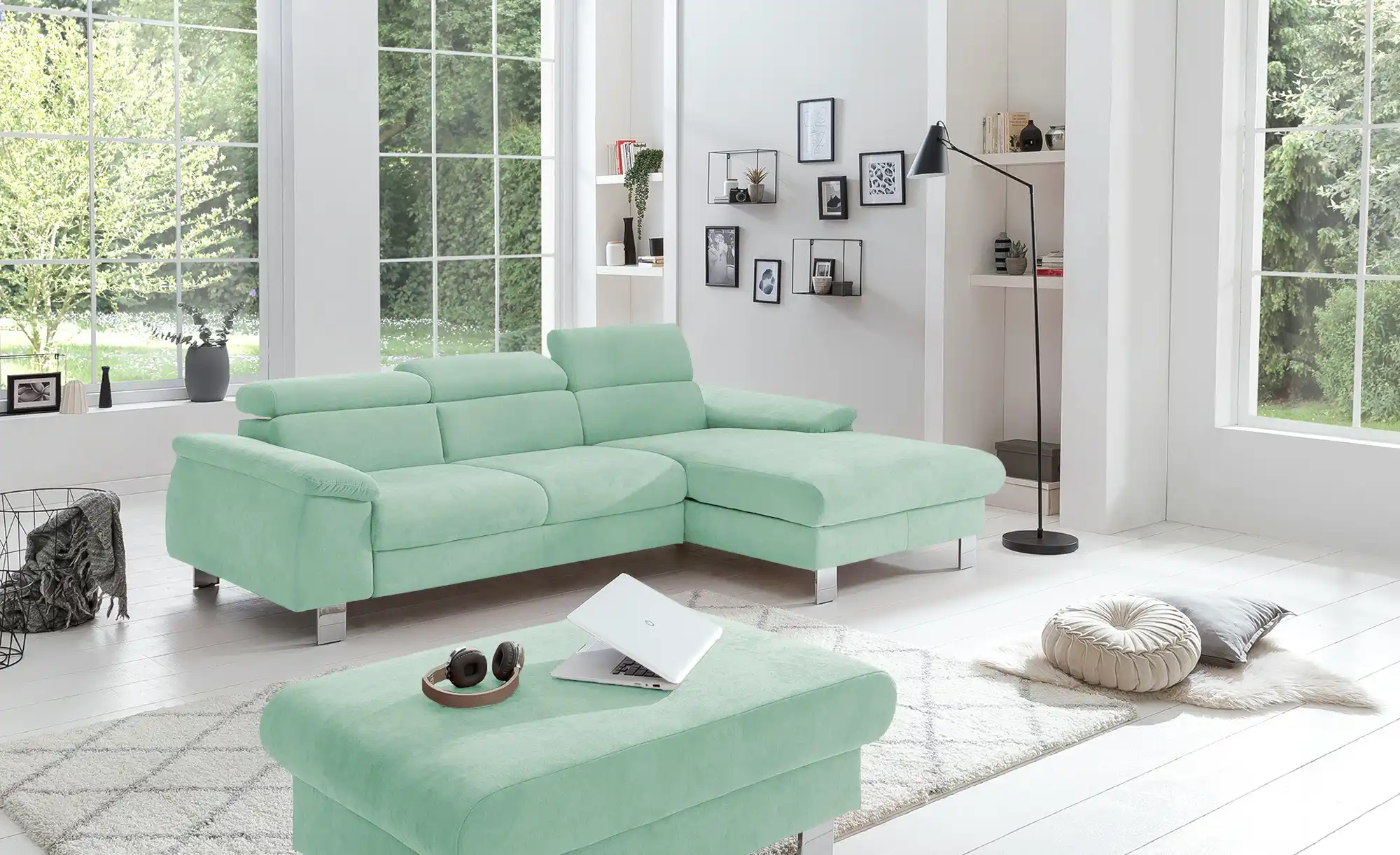 uno Ecksofa aus Velours Micky