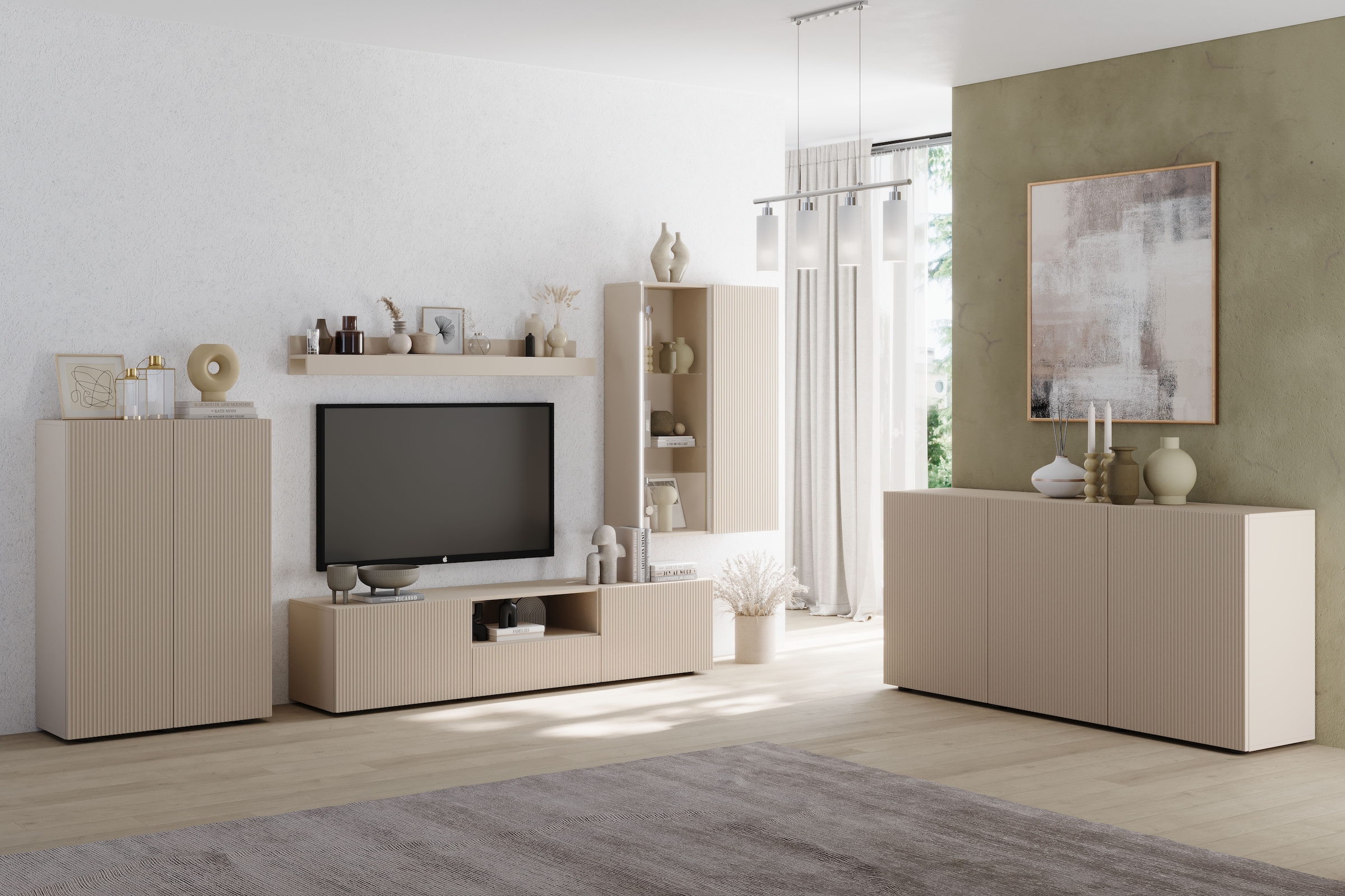 INOSIGN Wohnwand »Rio, 4tlg. Breite 300 cm, modernes, elegantes Wohnzimmer-Set« 4 Stk. tlg.