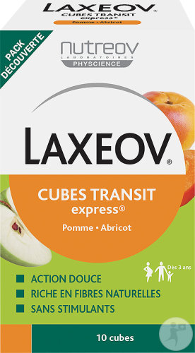 Nutreov Laxeov Cubes Transit Express Pomme-Abricot Pièces 10x10g