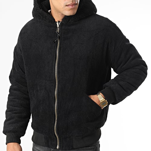 Veste Zippée Réversible A Capuche M50100COW Noir