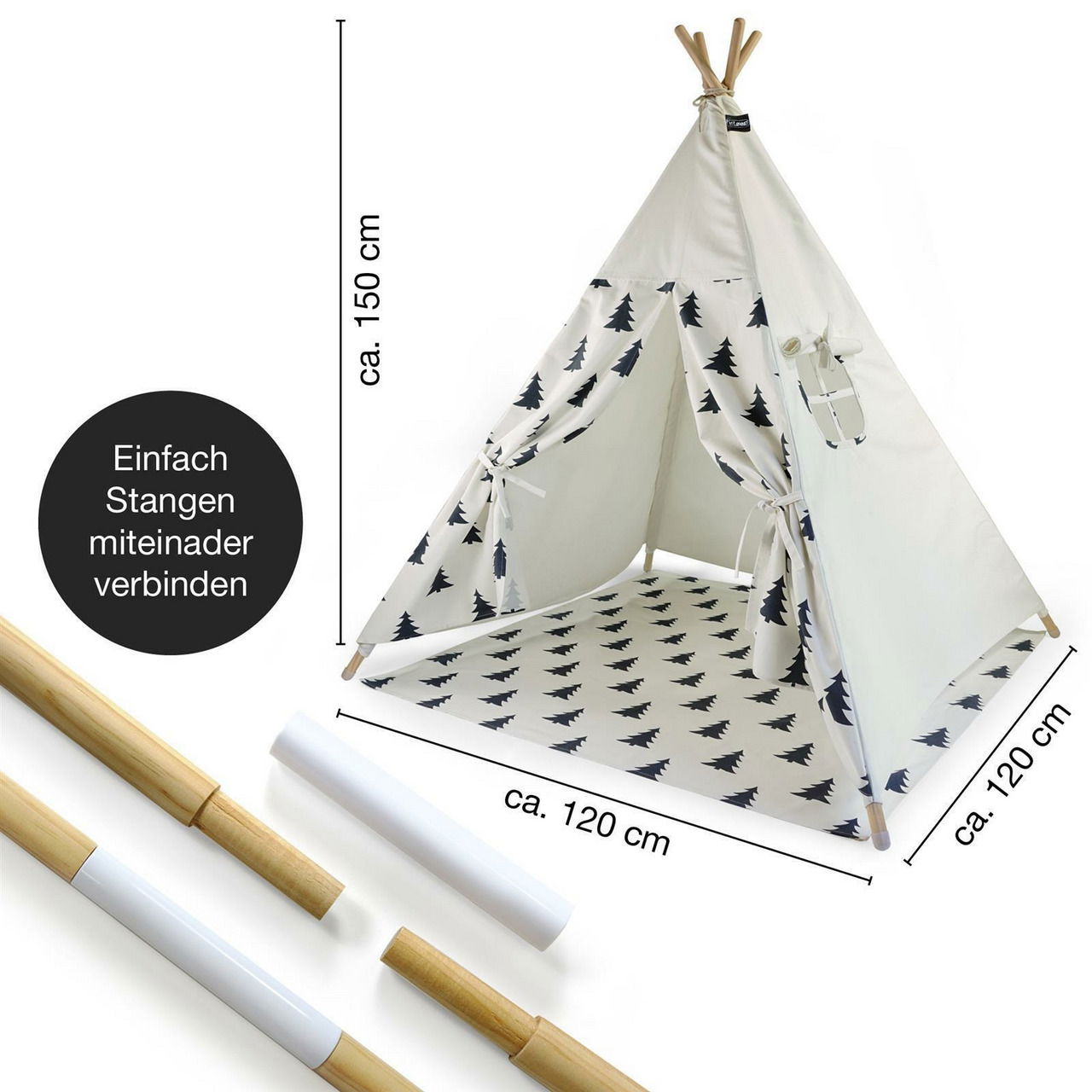 Hej Lonne Tipi Zelt Muster mit Bäumen