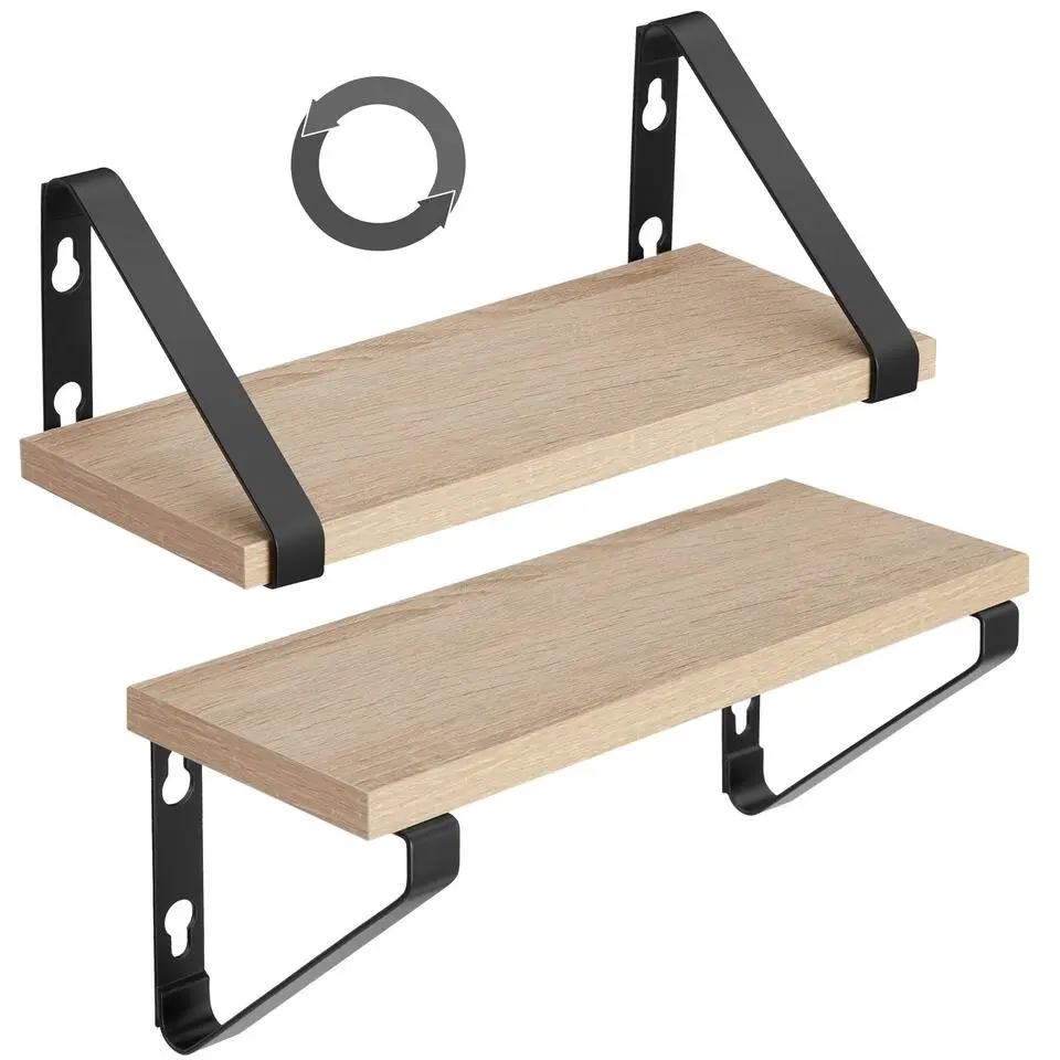 tectake 3 wandplanken Cowell, Industrieel Licht Hout, Eiken Sonoma