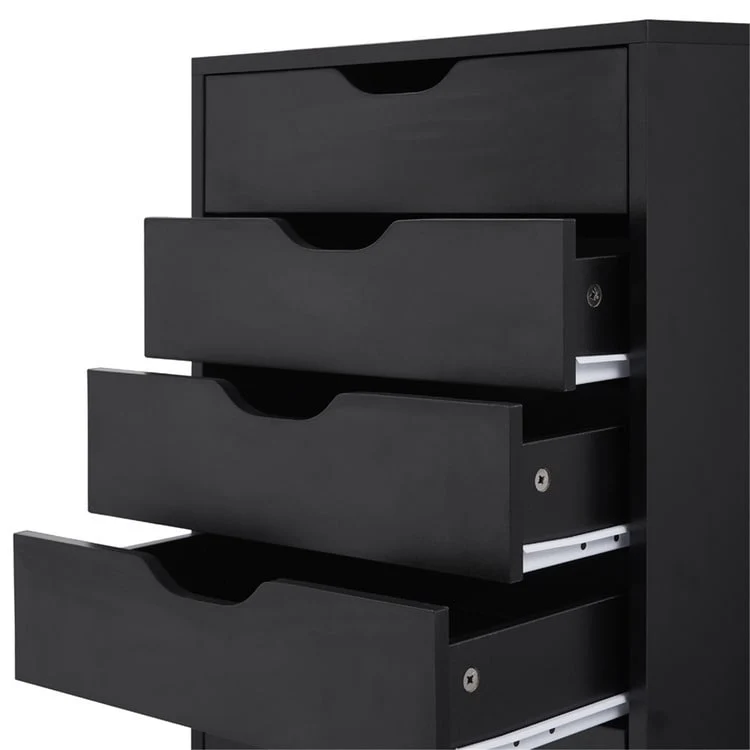 Narrow Wooden 9-Drawer Cabinet with Smooth-Glide Drawers and Top Storage Shelf