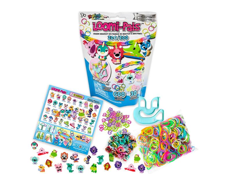 BANDAI Bastelset Rainbow Loom Loomi-Pals Zoo assortiert Gummiarmbänder-Set