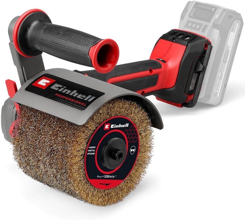 Einhell - Professional Accu Borstelschuurmachine TP-BR 18/32 Li BL - 18 V - Borstel diameter 120 mm - Borstel breedte 100 mm