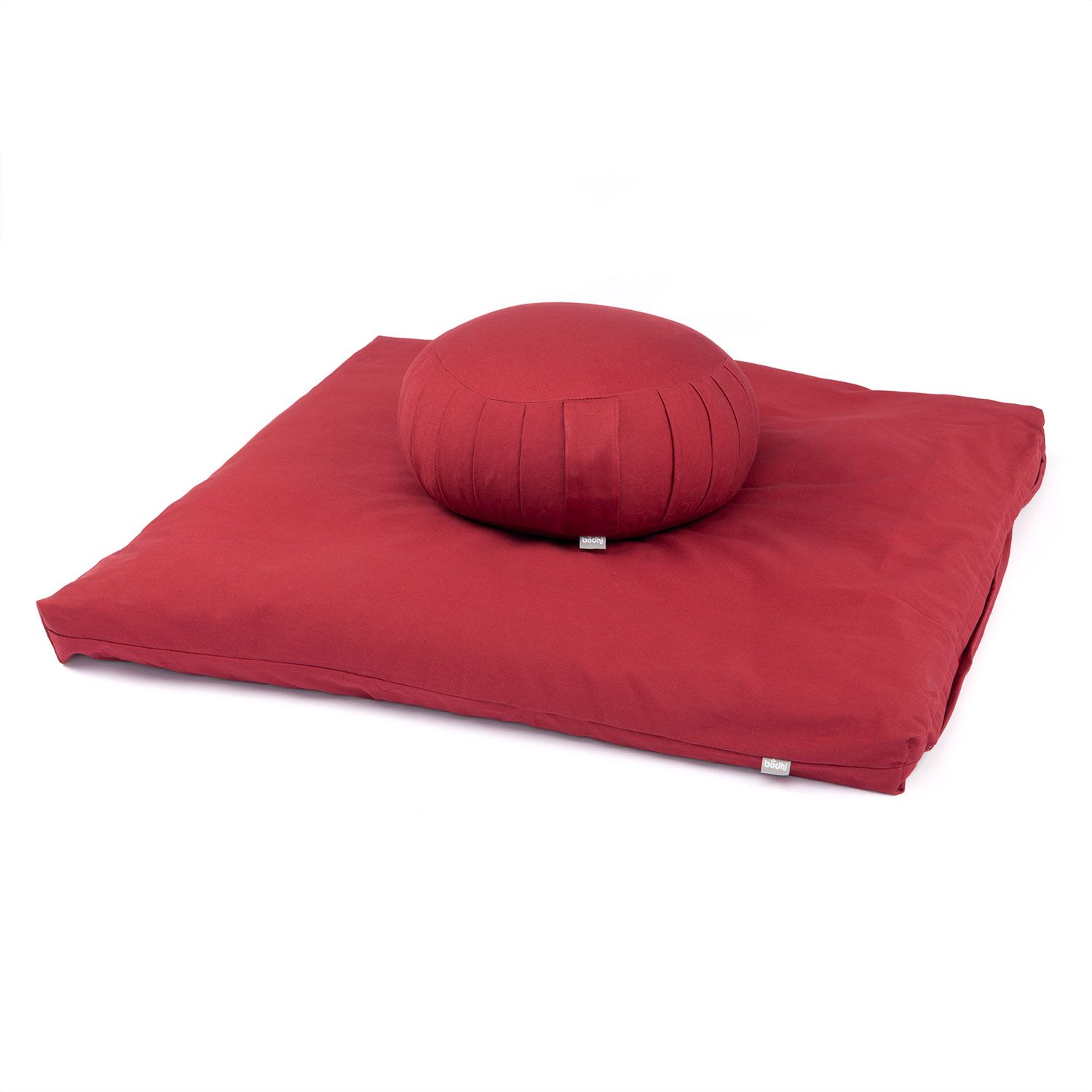 bodhi Medi-Set ECO: Meditationskissen ZAFU ECO Kapok & Meditationsmatte ZABUTON ECO Bordeaux